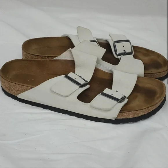 Birkenstock White Double Buckle Sandals - Picture 2 of 6